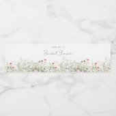 Bruidsmeidenavond met Wilde Bloemenweide Waterfles Etiket (Enkel label)