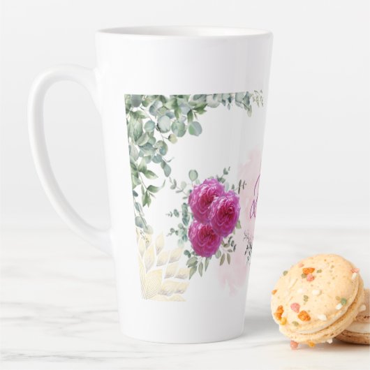 Bruidsmeis Latte Mok – Rozen, Duiven & Liefde (In situ)
