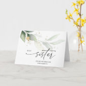 Bruidsmeisje aan zus huwelijksdag cadeau van de br kaart (Gele Bloem)