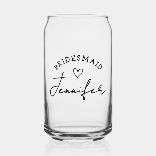 Bruidsmeisje Aangepaste Gepersonaliseerde Naam Bru Blikvorm Glas (Voorkant)