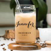 Bruidsmeisje Aangepaste Gepersonaliseerde Naam Bru Blikvorm Glas