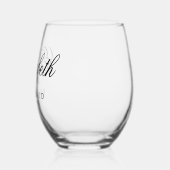 Bruidsmeisje Aangepaste Gepersonaliseerde Naam Bru Wijnglas Zonder Voet (Links)