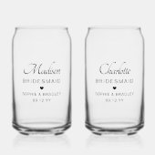 bruidsmeisje aangepaste gepersonaliseerde namen br blikvorm glas (Voorkant)