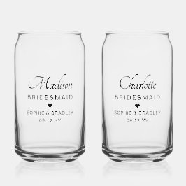 bruidsmeisje aangepaste gepersonaliseerde namen br blikvorm glas