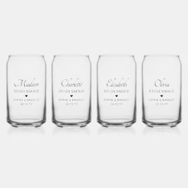 bruidsmeisje aangepaste gepersonaliseerde namen br blikvorm glas