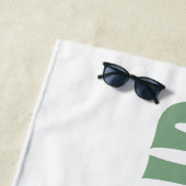 Bruidsmeisje Aangepaste Naam Girly Wit en Groen Strandlaken (In situ)