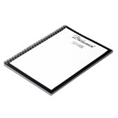 Bruidsmeisje Aangepaste Naam Zwart Wit Eenvoudige  Notitieboek (Linkerzijde)