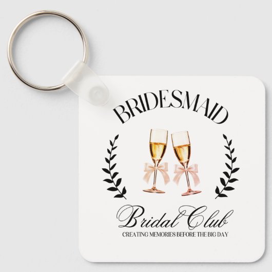 Bruidsmeisje aanpassen Naam Coquette Bachelorett Sleutelhanger (Voorkant)