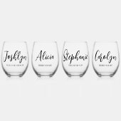 Bruidsmeisje Aanzoek Modern Script Eenvoudig Wijnglas Zonder Voet (Voorkant)