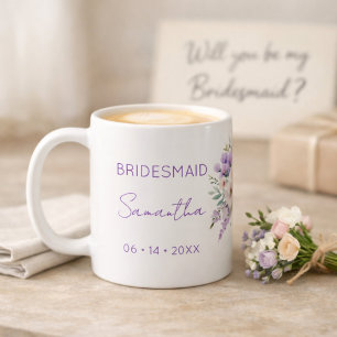 Bruidsmeisje Aanzoek Paarse Wisteria Bloemen Koffiemok