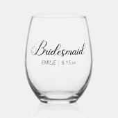 Bruidsmeisje Bachelorette Weekend Wijnglas Zonder Voet (Voorkant)