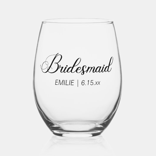 Bruidsmeisje Bachelorette Weekend Wijnglas Zonder Voet (Voorkant)