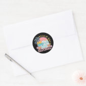 Bruidsmeisje Beach Bach Bruid Squad Retro Bachelor Ronde Sticker (Envelop)
