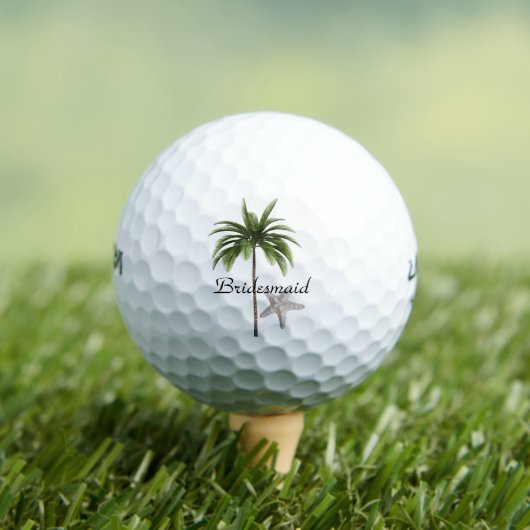 Bruidsmeisje Beach Palm Tree Wedding Golf Balls Golfballen (Insitu Shirt)