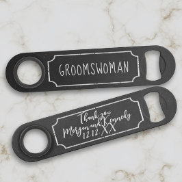 Bruidsmeisje bedank je trouwflesopener speed flessenopener