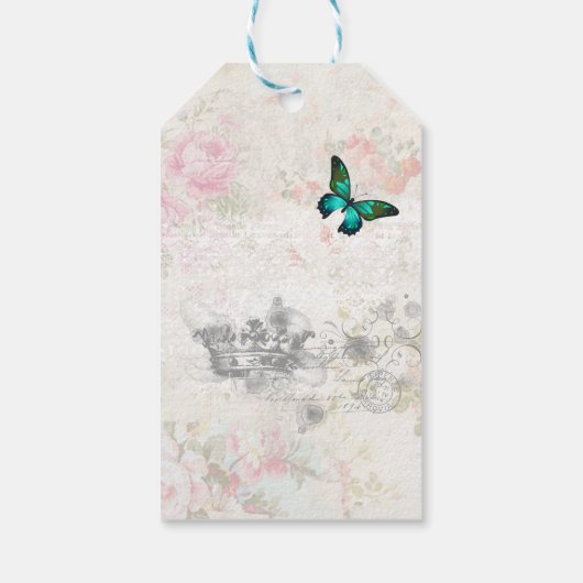 Bruidsmeisje Bedankt w / Vlinder op  Collage Cadeaulabel (Achterkant)