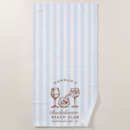 Bruidsmeisje Blauw & Bruin Retro Moderne Strandhan Strandlaken