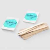 Bruidsmeisje blauw groen waterverf naam toevoegen  handwaaier (Niet-gemonteerd)