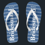Bruidsmeisje blauw of een kleur strepen patroon teenslippers<br><div class="desc">Bruiloft Bell Blue Stripes Pattern - Verander in elke kleur door te klikken op aanpassen. En zeg alles wat je wilt. Maak deze een soort teenslippers die uw boodschap op zich hebben. Wees het gesprek van het strand!</div>