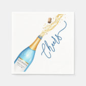 Bruidsmeisje Blauwe Champagne Pop Bruiloft Tafelse Servet (Voorkant)