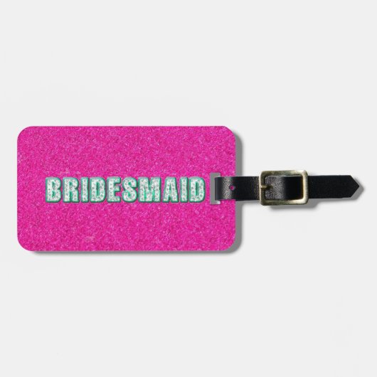 Bruidsmeisje Bling in roze Bagagelabel (Voorkant horizontaal)