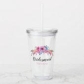 Bruidsmeisje Bloem Personalized Acryl Drinkbeker (Voorkant)