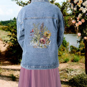 Bruidsmeisje Bloemen Naam Wildbloemen Bruiloft Denim Jacket