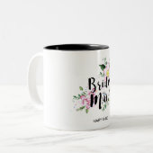 Bruidsmeisje Bloemen Waterverf bruiloft Tweekleurige Koffiemok (Voorkant links)