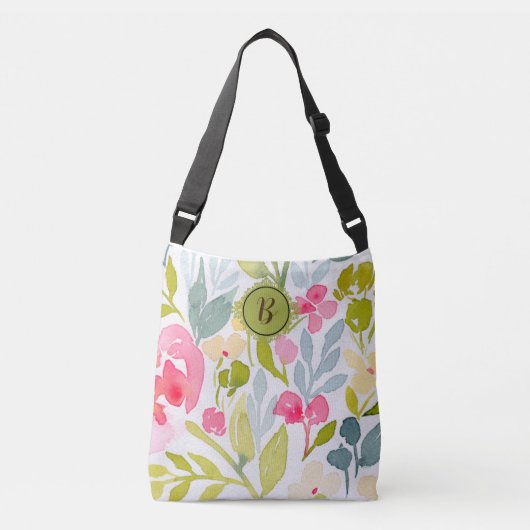 Bruidsmeisje Bloemenkroon Monogram Crossbody Tas (Voorkant)