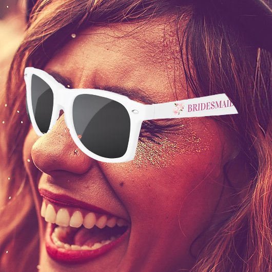 Bruidsmeisje bloemige pret favorieten plastic zonn zonnebrillen