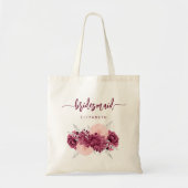 Bruidsmeisje Bloemrijk Burgundy Blush Script Tote Bag (Voorkant)