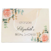 Bruidsmeisje bloost floral roos goud eucalyptus groot cadeauzakje (Voorkant)