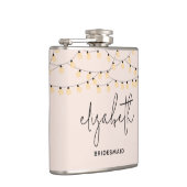 Bruidsmeisje Blush Roze Modern Script Heupfles (Rechts)