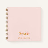 Bruidsmeisje blush roze notitieboek (Voorkant)