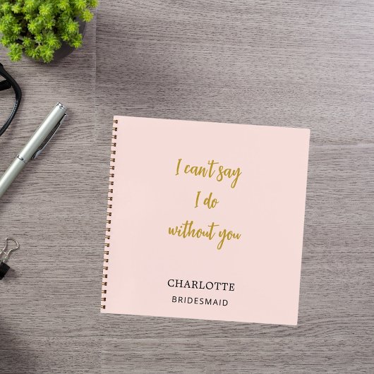 Bruidsmeisje blush roze offerte notitieboek