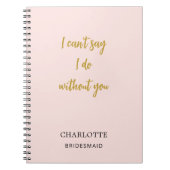 Bruidsmeisje blush roze offerte notitieboek (Voorkant)