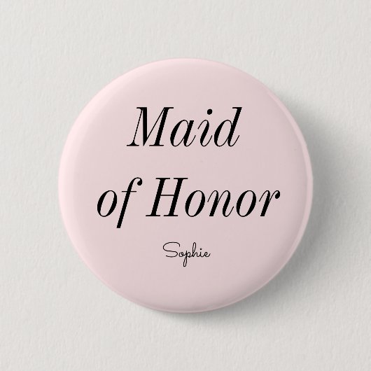 Bruidsmeisje Blush Roze Trouw  Ronde Button 5,7 Cm (Voorkant)