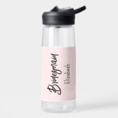 Bruidsmeisje Blush Roze Vrijgezellenfeest Waterfles (Links)