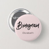 Bruidsmeisje Blush Roze Zwart Bruiloft   Ronde Button 5,7 Cm (Voorkant /achterkant)