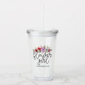 Bruidsmeisje boeket acryl drinkbeker (Voorkant)
