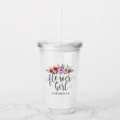 Bruidsmeisje Boeket Acryl Drinkbeker (Voorkant)