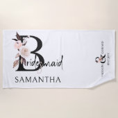 Bruidsmeisje Boho Bloemenbrief Bachelorette Weeken Strandlaken (Voorkant)