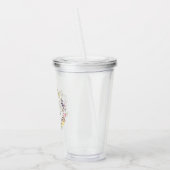 Bruidsmeisje Boho Wilde Bloemenkrans Bruiloft Acryl Drinkbeker (Links)