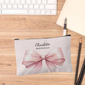 Bruidsmeisje boog roze elegante naam etui