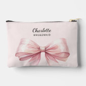 Bruidsmeisje boog roze elegante naam etui (Achterkant)
