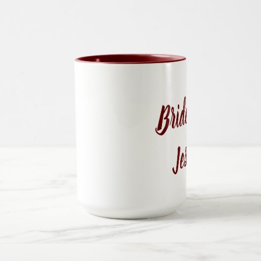 Bruidsmeisje Bourgondië Elegant Script Cadeaus Bru Mok (Midden)