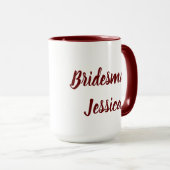 Bruidsmeisje Bourgondië Elegant Script Cadeaus Bru Mok (Voorkant rechts)