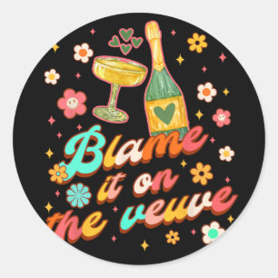 Bruidsmeisje bruid babe bachelorette de schuld op ronde sticker