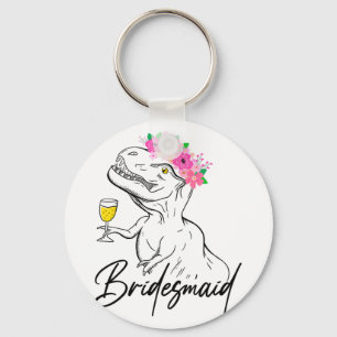 Bruidsmeisje Bruid Bloem Bloemen Dinosaurus Bachel Sleutelhanger