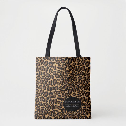 Bruidsmeisje Bruid Boujee Trendy Luipaardprint Tote Bag (Voorkant)